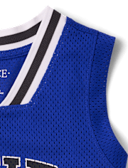Kids Quick Dry Varsity Mesh Basketball Tank Top