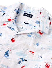 Mens Dad And Me Coastal Poplin Button Up Shirt
