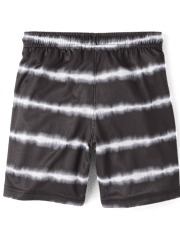 Boys Quick Dry Striped Lined Mesh Active Shorts