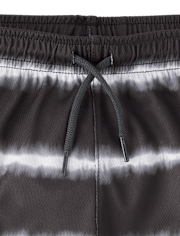 Boys Quick Dry Striped Lined Mesh Active Shorts