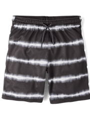 Boys Quick Dry Striped Lined Mesh Active Shorts