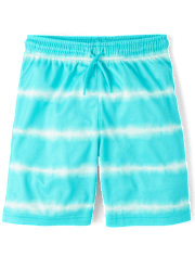 Boys Quick Dry Striped Lined Mesh Active Shorts