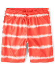 Short de sport rayé doublé en mesh à séchage rapide pour garçon