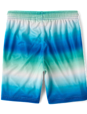 Boys Quick Dry Striped Lined Mesh Active Shorts