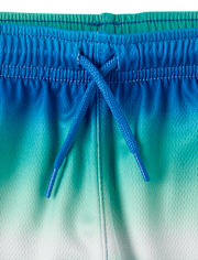 Short de sport rayé doublé en mesh à séchage rapide pour garçon