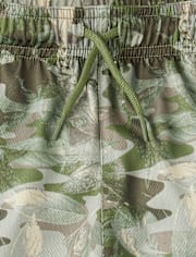 Boys Quick Dry Print Mesh Lined Active Shorts 5-Pack