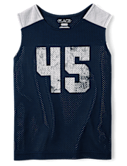 Boys Quick Dry Varsity Mesh Muscle Tank Top