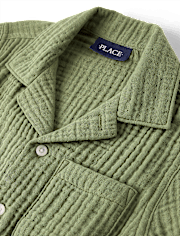 Boys Gauze Button Up Shirt