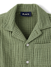 Boys Gauze Button Up Shirt