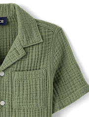 Boys Gauze Button Up Shirt