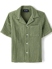 Boys Gauze Button Up Shirt