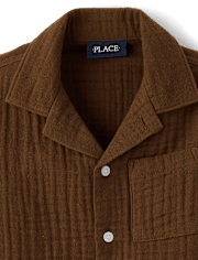 Boys Gauze Button Up Shirt