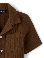 Boys Gauze Button Up Shirt