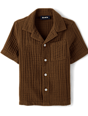 Boys Gauze Button Up Shirt