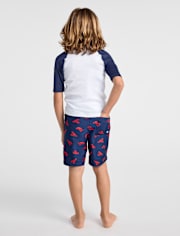 Boys Lobster Rashguard Swimsuit