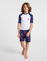 Boys Lobster Rashguard Swimsuit