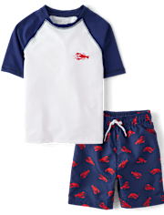 Boys Lobster Rashguard Swimsuit