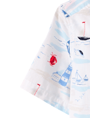 Boys Dad And Me Coastal Poplin Button Up Shirt