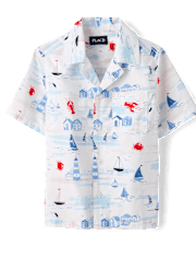 Boys Dad And Me Coastal Poplin Button Up Shirt