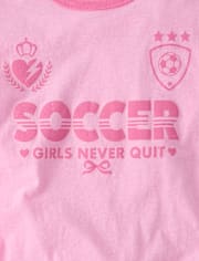 Girls Soccer Relaxed Graphic Ringer Tee