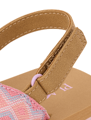 Toddler Girls Embroidered Flip Flops