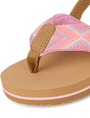 Toddler Girls Embroidered Flip Flops