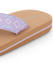 Girls Embroidered Flip Flops
