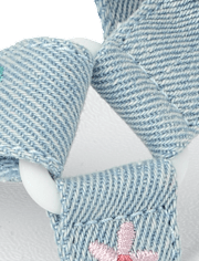 Toddler Girls Embroidered Denim Webbed Sandals