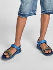 Sandales palmées bicolores pour garçons