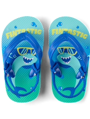Toddler Boys Shark Flip Flops