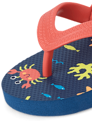 Tongs pour petits garçons à motifs de créatures marines