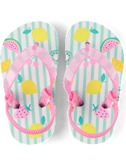 Toddler Girls Striped Fruit Flip Flops