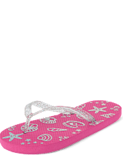 Tongs holographiques coquillage pour filles