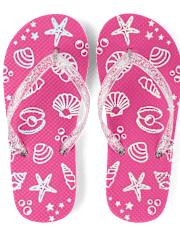Tongs holographiques coquillage pour filles