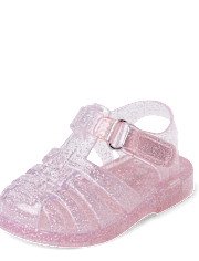 Sandales de pêcheur en gelée à paillettes pour bébés filles