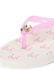 Girls Bow Stud Flip Flops