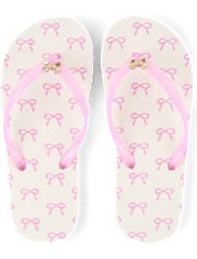 Girls Bow Stud Flip Flops