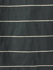 Boys Striped Textured Henley Tee