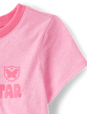 Baby And Toddler Girls Soccer Star Graphic Ringer Tee