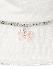 Bob en jean effiloché avec nœud pour fille