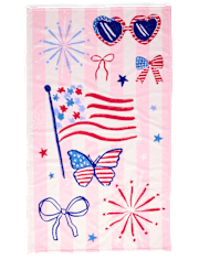 Girls Striped Americana Beach Towel