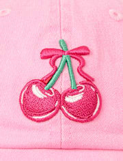 Girls Embroidered Cherry Baseball Hat