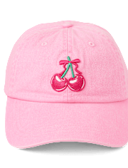 Girls Embroidered Cherry Baseball Hat