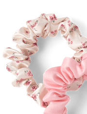 Girls Bow Satin Hair Scrunchie 4-Pack