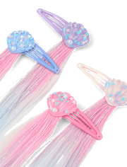 Girls Seashell Hair Extension Hair Clip 4-Pack