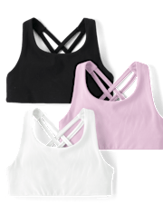 Girls Quick Dry Sports Bra 3-Pack