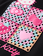 Girls Hello Kitty® Puff Print Crochet Relaxed Graphic Tee