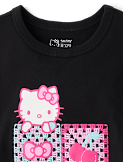 Girls Hello Kitty® Puff Print Crochet Relaxed Graphic Tee