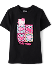 Girls Hello Kitty® Puff Print Crochet Relaxed Graphic Tee