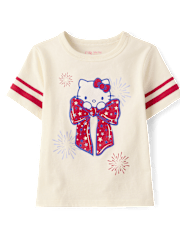 Toddler Girls Hello KittyÂ® Glitter Bow Relaxed Graphic Tee